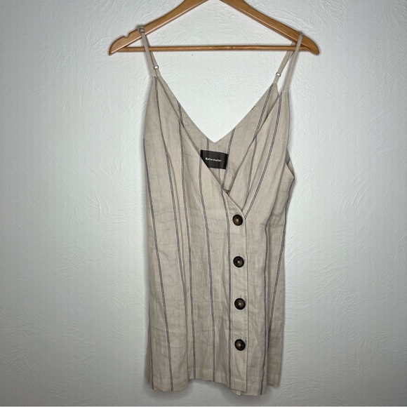 Reformation Cayman Mini Dress Cream Linen Button Down Tank Sleeveless Size M - Picture 9 of 15